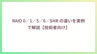RAID 0／1／5／6／SHR の違いを徹底解説｜性能・書き込みペナルティ・リビルドリスクまで